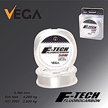Vega F-Tech Fluorocarbon 50mt 0,160 mm Misina