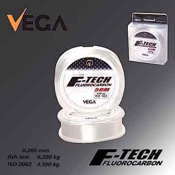 Vega F-Tech Fluorocarbon 50mt 0,205 mm Misina