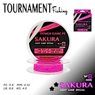 TOURNAMENT fishing Power game pe SAKURA Light Game Special X8 PE.0.4/MM0.10 KG4.0/LB.8.8