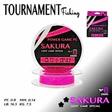 TOURNAMENT fishing Power game pe SAKURA Light Game Special X8 PE.0.8/MM0.14 KG7.5/LB.16.5