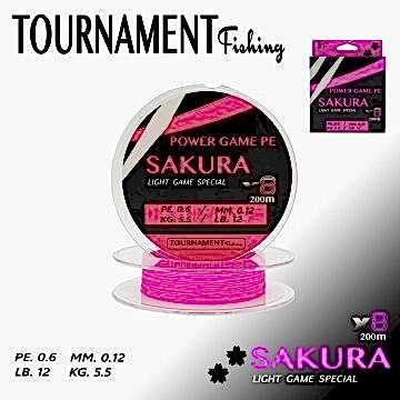 TOURNAMENT fishing Power game pe SAKURA Light Game Special X8 PE.0.6/MM0.12 KG5.5/LB.12