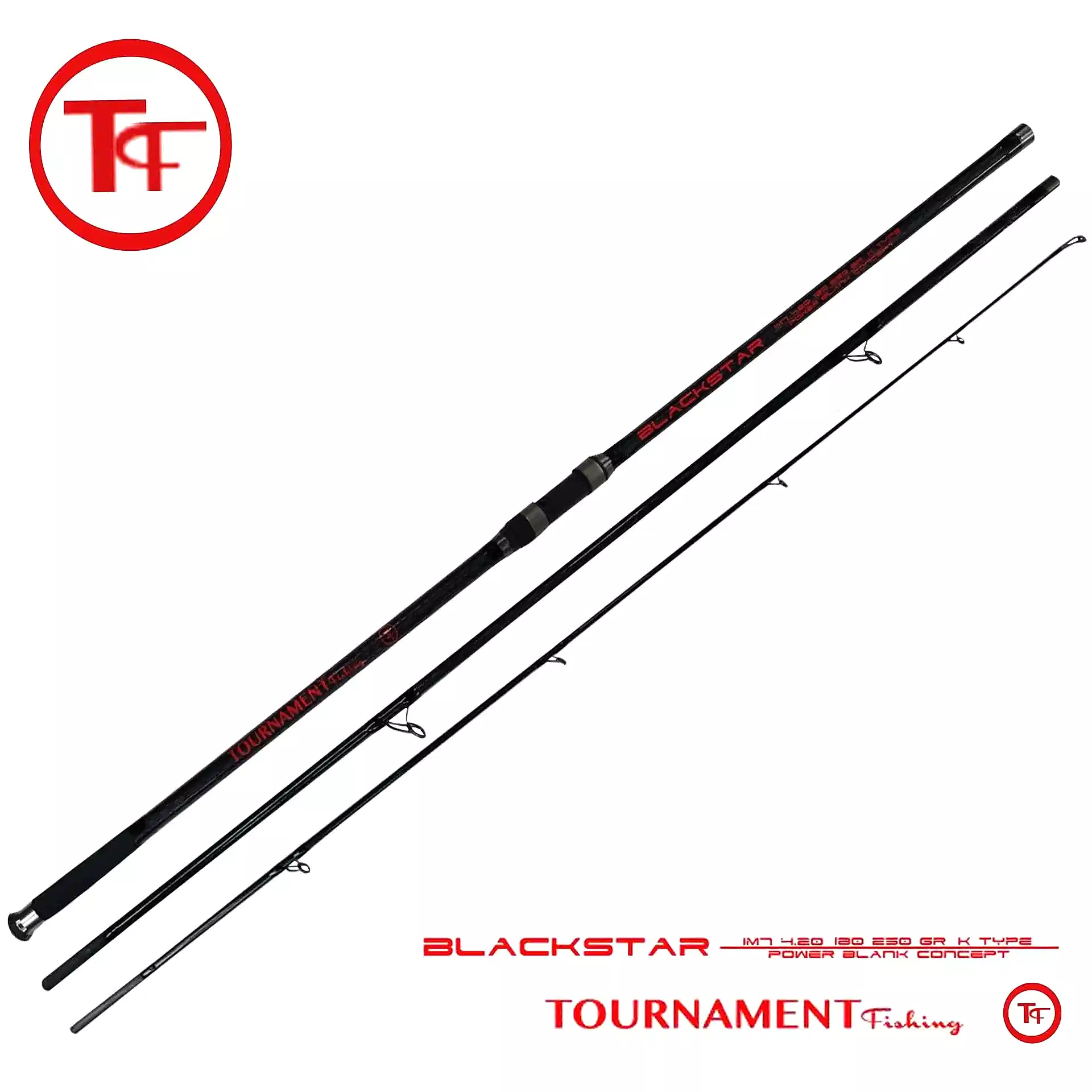 Tournament fishing BlackStar 4.20 Mt  IM7 Power blank concept 180-250gr atarlı 3 Parça Surf Olta Kamışı
