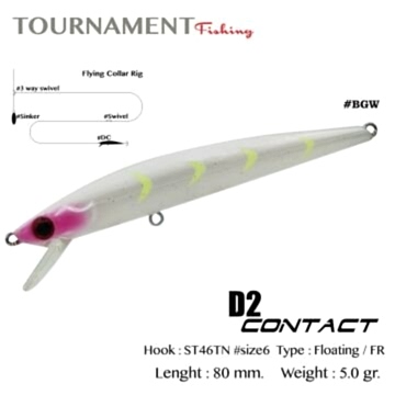 Tournament fishing D2 Contact 80 F 80 mm 5 gr #BGW