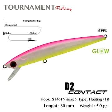 Tournament fishing D2 Contact 80 F 80 mm 5 gr #PPL