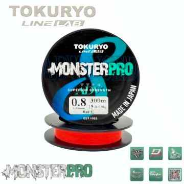 TOKURYO LINE LAB MONSTERPRO X8 0.8pe 0.09mm 15Ib 6.8kg Red 300mt