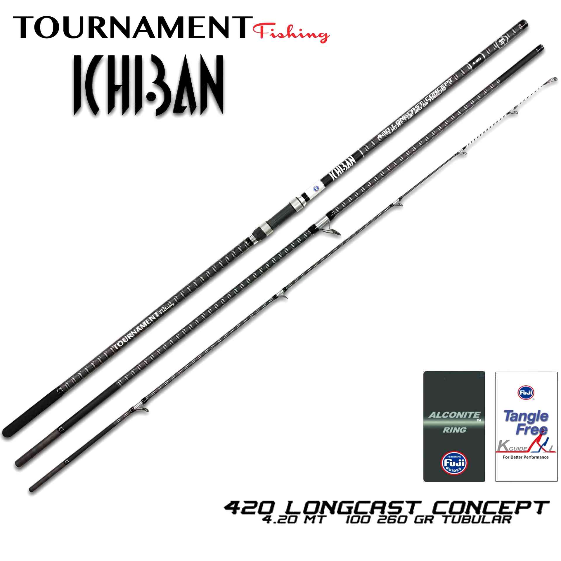 Tournament Fishing ICHIBAN 4.20 Mt Long Cast Concept 100-260gr atarlı 3 Parça Surf Olta Kamışı